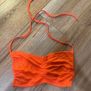 Vibrant Orange Halter Crop Top